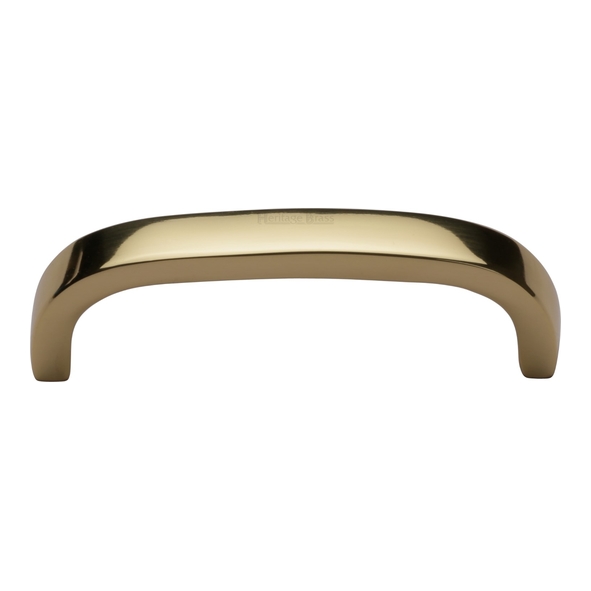 C1800 89-PB • 097 x 089 x 32mm • Polished Brass • Heritage Brass Flat D Pattern Cabinet Pull Handle